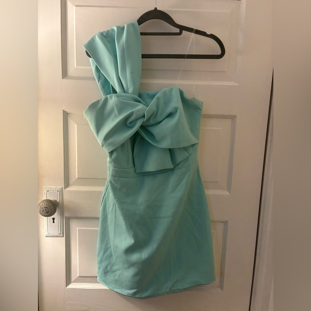 American Threads Bow mini dress